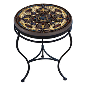 Almirante Mosaic Side Table-Iron Accents