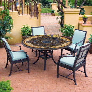 Almirante Mosaic Patio Table-Iron Accents