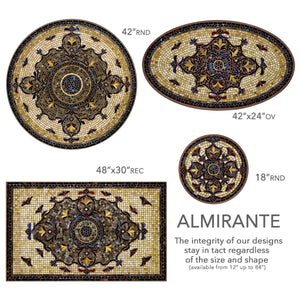 Almirante Mosaic Table Tops-Iron Accents