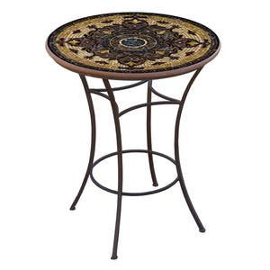 Almirante Mosaic High Dining Table-Iron Accents
