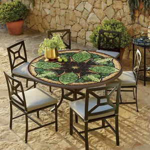Arenal Mosaic Patio Table-Iron Accents