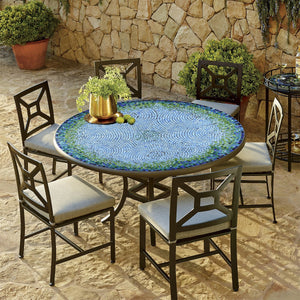 Belize Mosaic Patio Table-Iron Accents