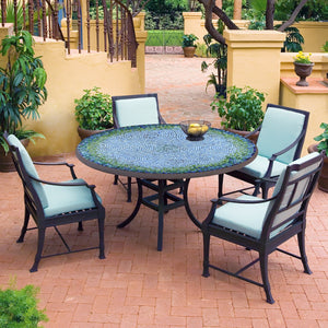 Belize Mosaic Patio Table-Iron Accents