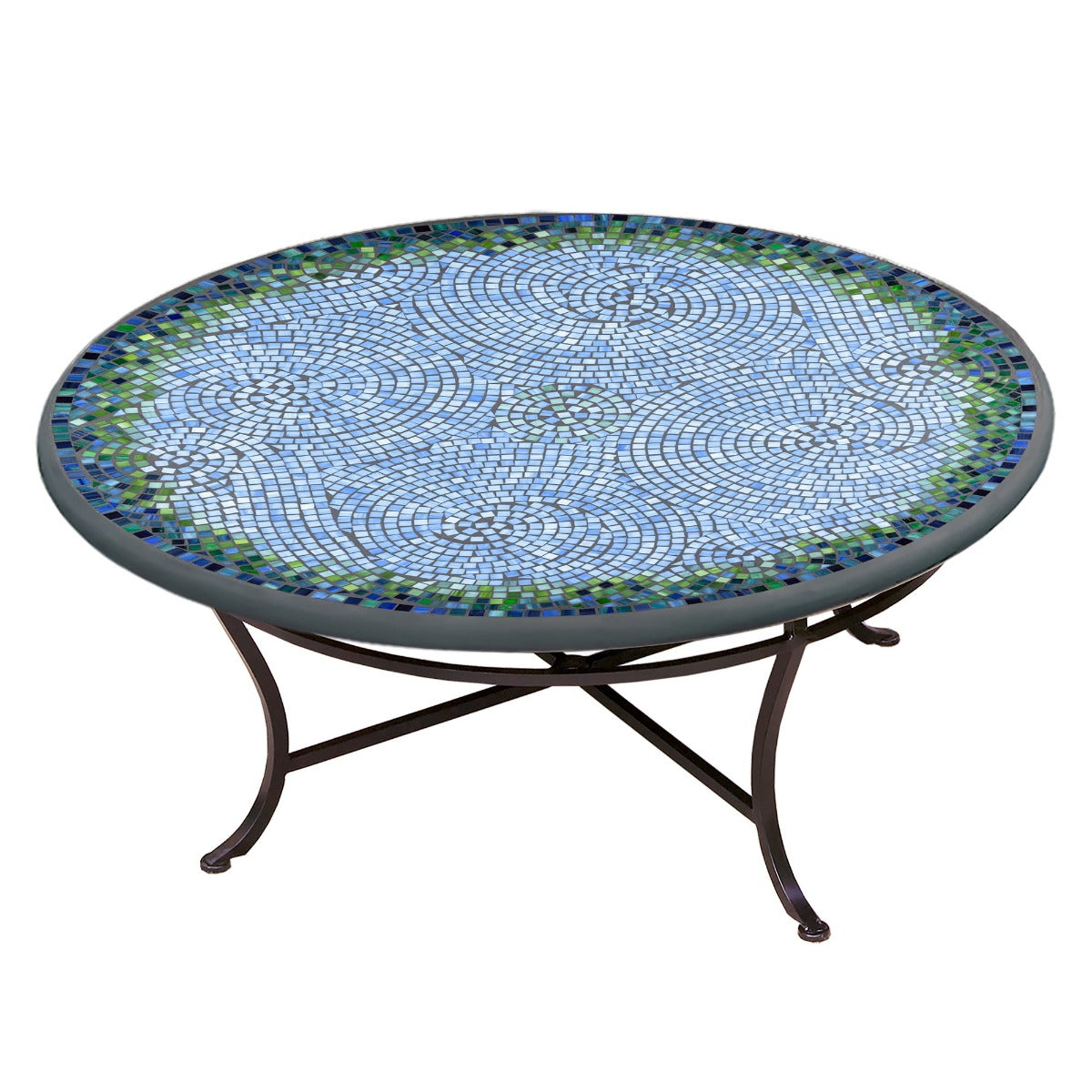 Belize Mosaic Coffee Table-Iron Accents
