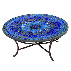 Bella Bloom Mosaic Coffee Table-Iron Accents