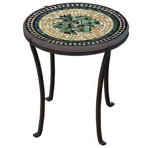 Black Olives Mosaic Chaise Table-Iron Accents