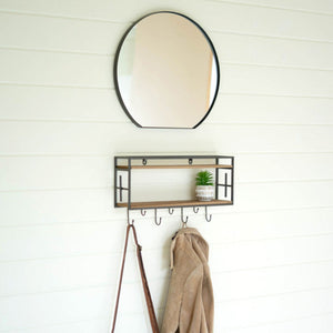 Wood & Metal Mirror Shelf