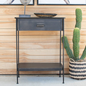 Metal Side Table w/ Drawer