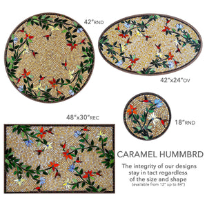 Caramel Hummingbird Mosaic Table Tops-Iron Accents