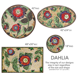 Dahlia Mosaic Table Tops-Iron Accents