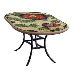 Dahlia Mosaic Oval Bistro-Iron Accents