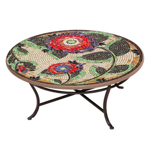 Dahlia Mosaic Coffee Table-Iron Accents