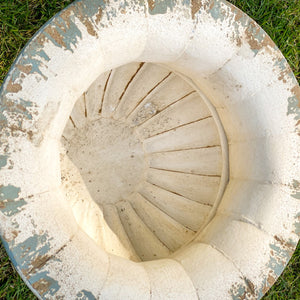 Metal Urn and Pedestal-Iron Accents