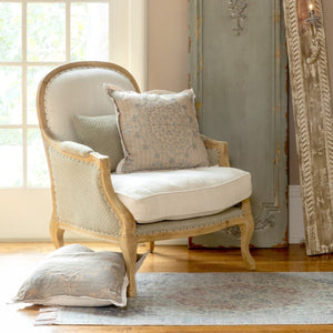 Upholstered Salon Chair-Iron Accents