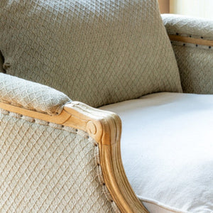 Upholstered Salon Chair-Iron Accents