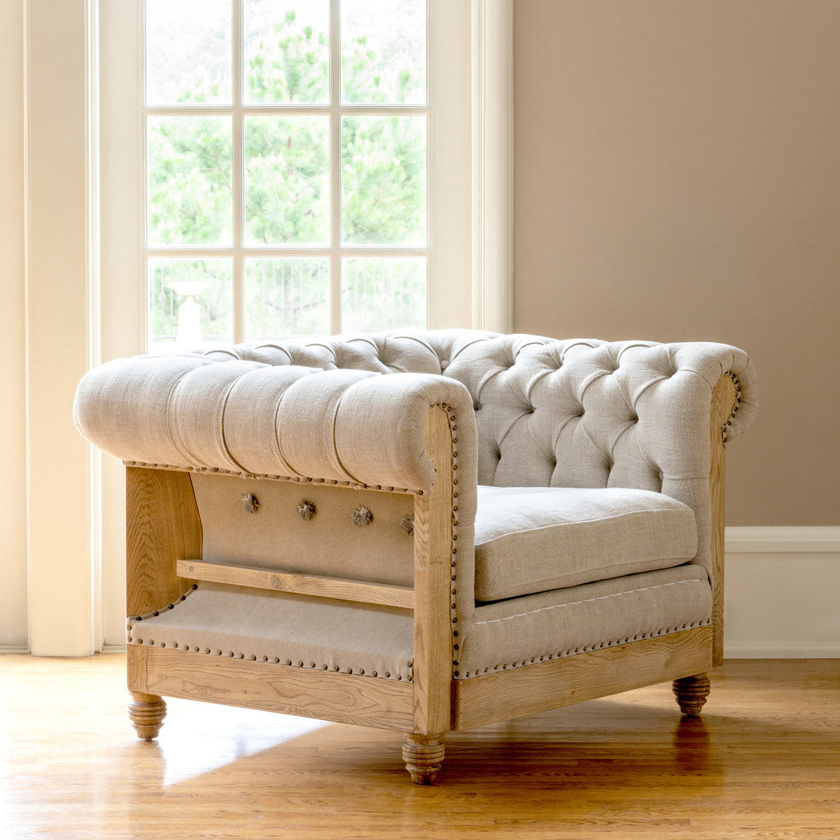 Hillcrest Tufted Chair-Iron Accents