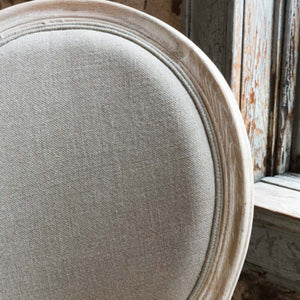 White Washed Dining Chair-Iron Accents