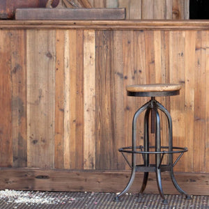 Adjustable Factory Stool-Iron Accents