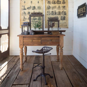 Adjustable Tractor Seat Stool-Iron Accents