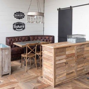 Zinc Top Cafe Table-Iron Accents