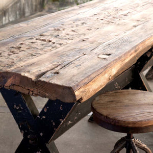 Industrial Factory Table-Iron Accents