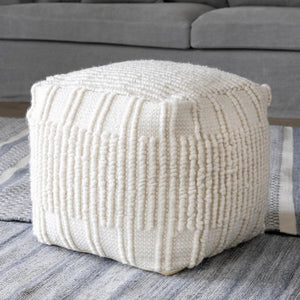 Indoor/Outdoor Ardwick Pattern Pouf-Iron Accents