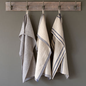 Blue Stripe Soft Linen Dish Towels