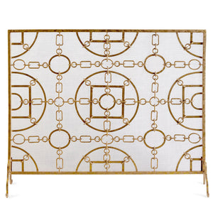 Equestrian-Inspired Mesh Fireplace Screen