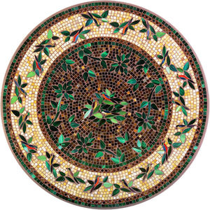 Finch Mosaic Nesting Tables-Iron Accents