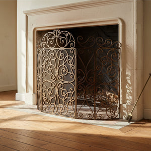 Grand Manor Scroll Fireplace Screen