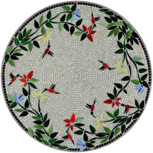 Hummingbird Mosaic Oval Bistro-Iron Accents