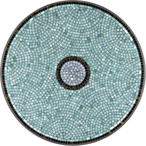 Jade Glass Mosaic Table Tops-Iron Accents