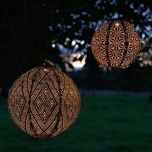 Round Ikat Lantern - Copper