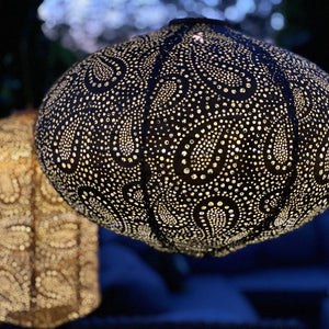 Oval Paisley Lantern - Green