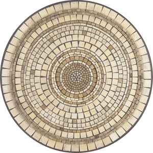 Marble Stone Mosaic Coffee Table - Rect-Iron Accents