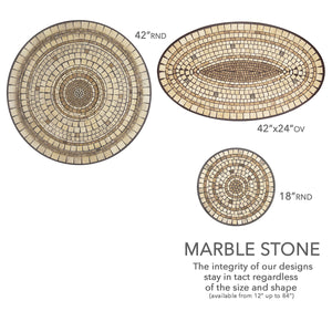 Marble Stone Mosaic Oval Bistro-Iron Accents
