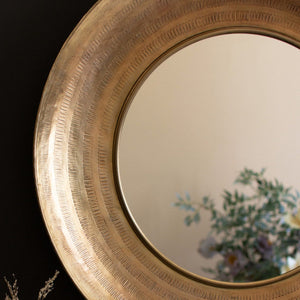 Hammered Brass Mirror