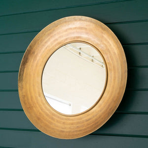 Hammered Brass Mirror