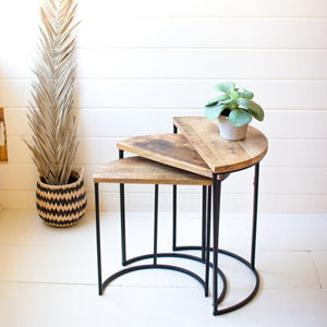 Nesting Mango Wood Tables (Set-3)