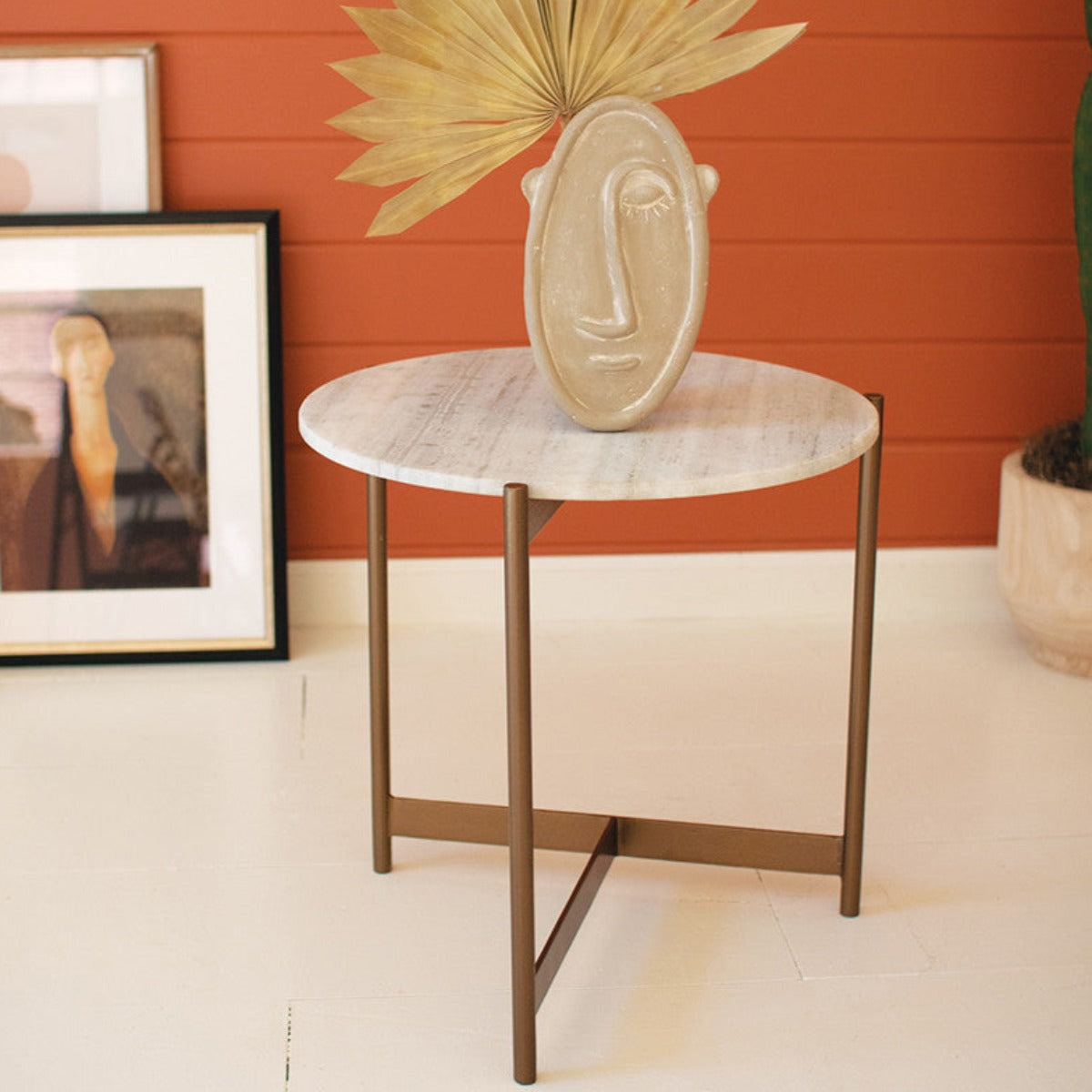 Iron & Marble Side Table