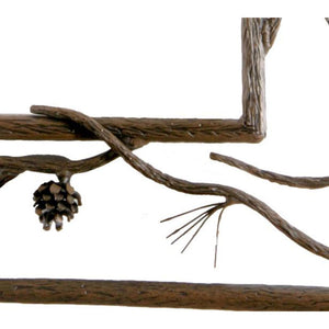 Pine Branched Wall Mirror-Iron Accents