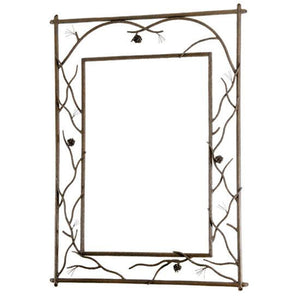Pine Branched Wall Mirror-Iron Accents