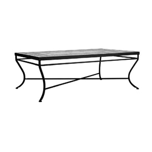 Marble Stone Mosaic Coffee Table - Rect-Iron Accents