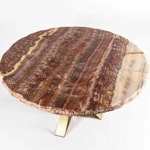 Red Polished Onyx Table Top