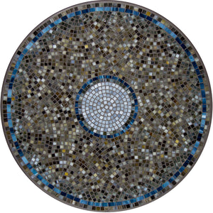 Slate Glass Mosaic Oval Bistro-Iron Accents