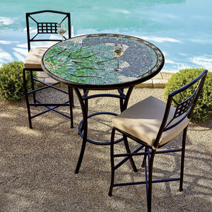 Lovina Mosaic High Dining Table-Iron Accents