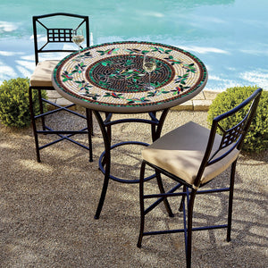 Finch Mosaic High Dining Table-Iron Accents