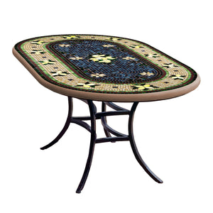 Tuscan Lemons Mosaic Oval Bistro-Iron Accents