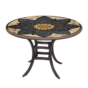 Monaco Mosaic Patio Table-Iron Accents
