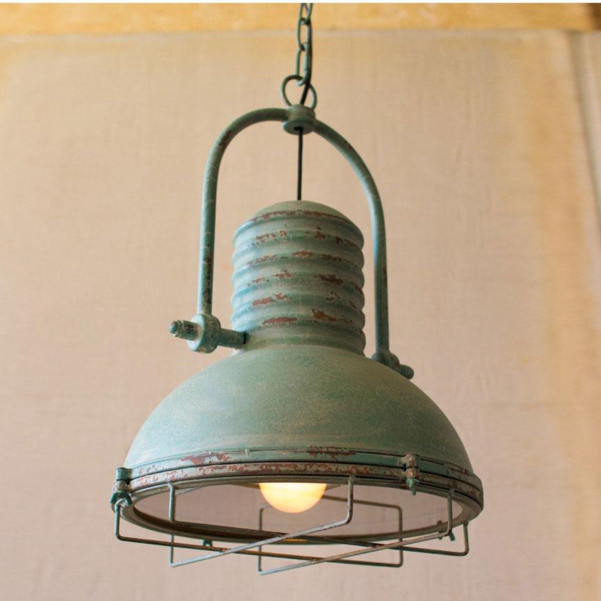 Antique Turquoise Pendant Light-Lighting | Iron Accents